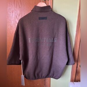 Fear of God Essentials Heather Wood 3/4 Polo Shirt